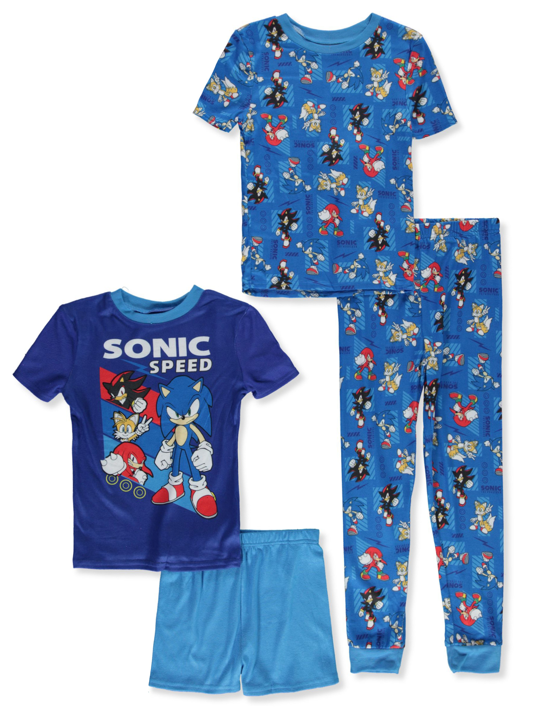 Sonic The Hedgehog Boys' 4-Piece Mix Match Pajamas Set - blue/multi, 2t (Toddler)